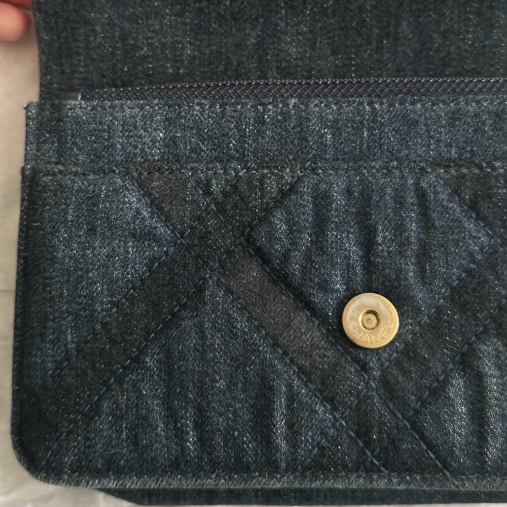 Chanel Denim Quilted Chanel 19 Wallet On Chain WOC Blue Shoulder Bag Crossbody - Picture 6 of 11